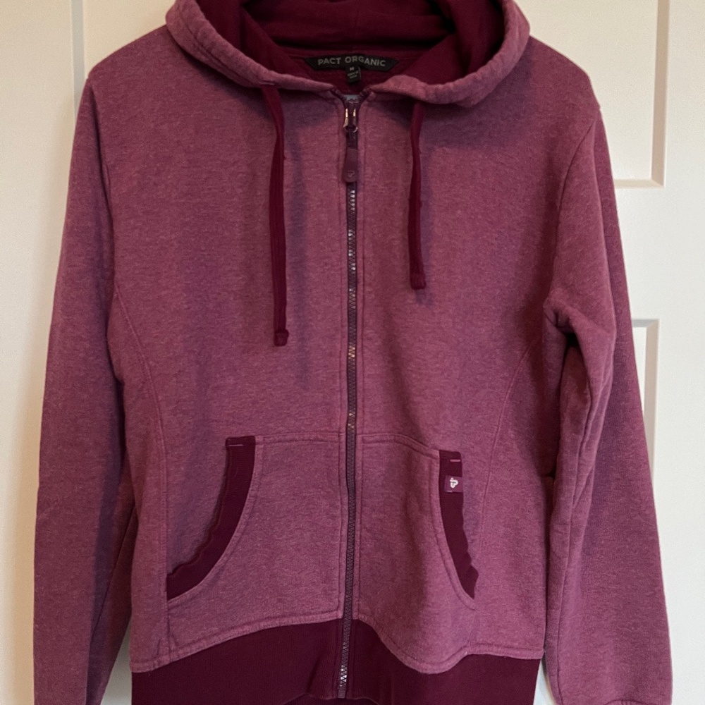 Pact Women's Burgundy Hoodie Jacket